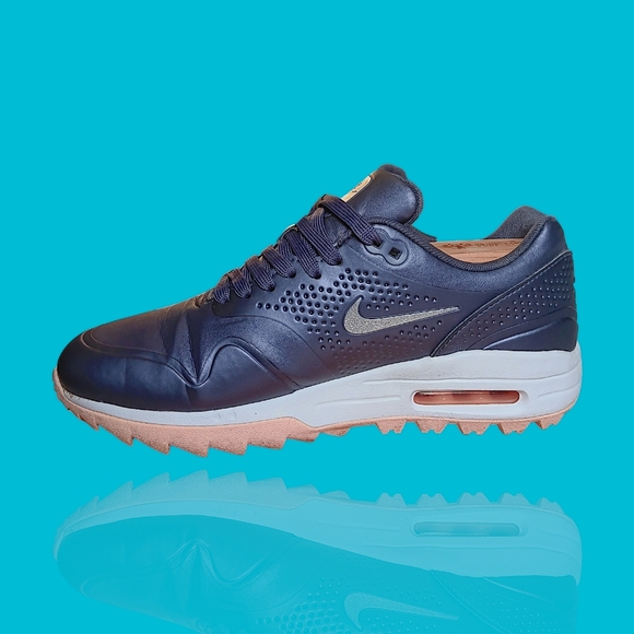 Nike Air Max 1 Low Spikeless Golf Metallic Dark Purple Great Pre-owned Condition - Picture 11 of 16